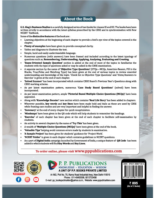 G.S. Alag's Business Studies Textbook-12 (2025), 16th Revised Edition- Part-A-B G.S. Alag's Business Studies Textbook-12 (2025), 16th Revised Edition- Part-A-B