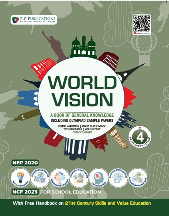 World Vision (GK)-4
(With Free Handbook on 21st Century Skills and Value Education)