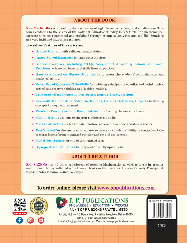 New Maths Bliss Class 7 Part-I A Course in Mathematics